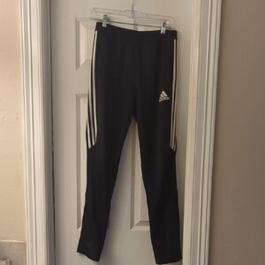 adidas Black Jogger Sweatpants with White Stripes